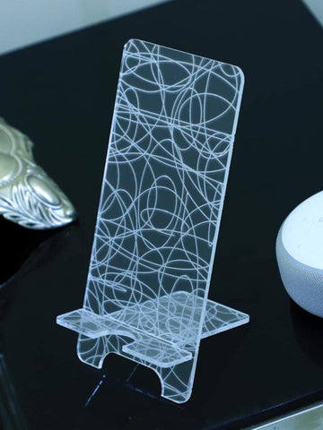 Transparent White Printed Portable Mobile StandHolder1